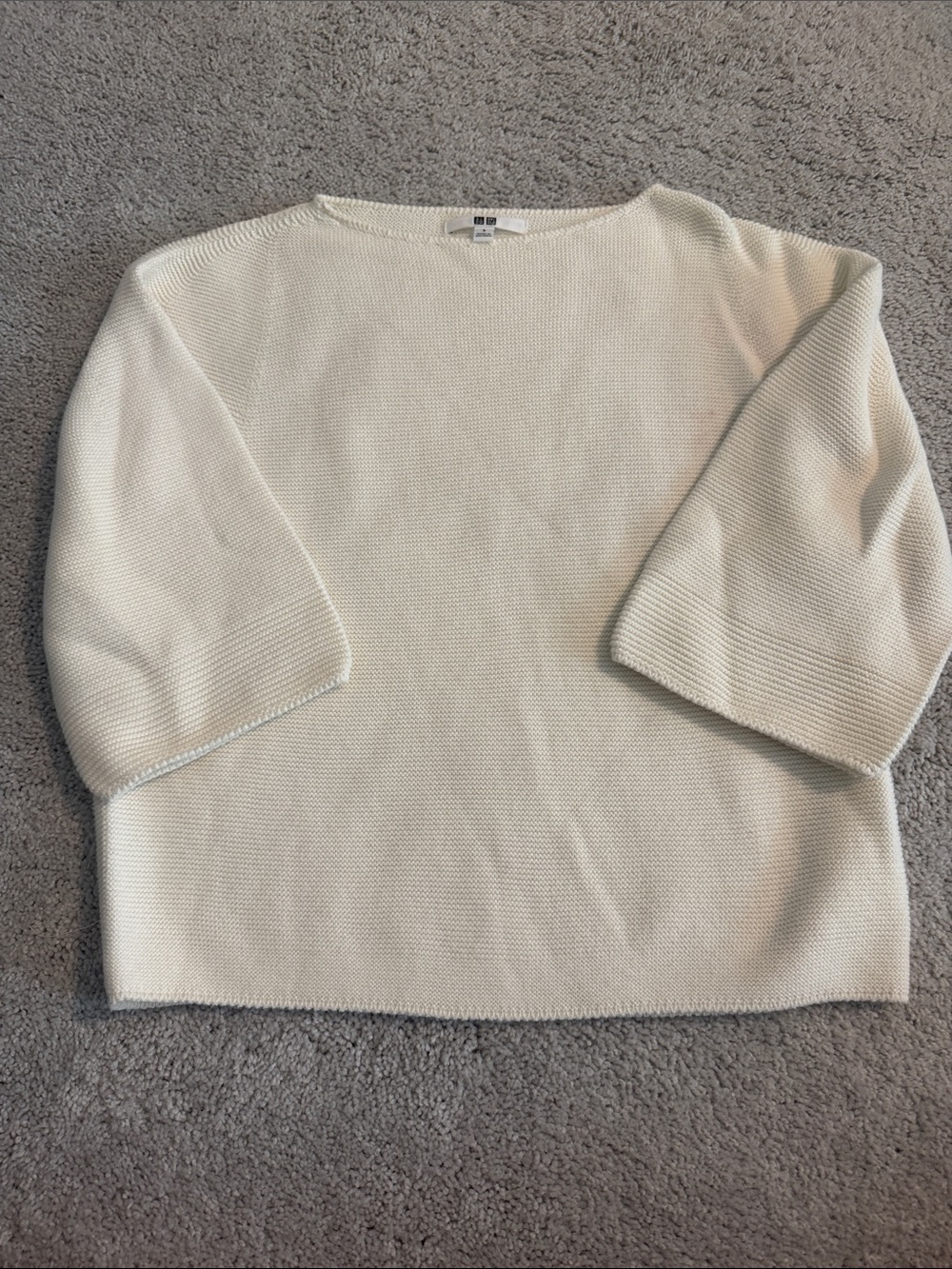 Uniqlo Cream Boatneck Knit Top - Women's